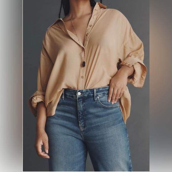 Good American Soft Tech Good Waist High-Rise Palazzo Jeans - Picture 4 of 4